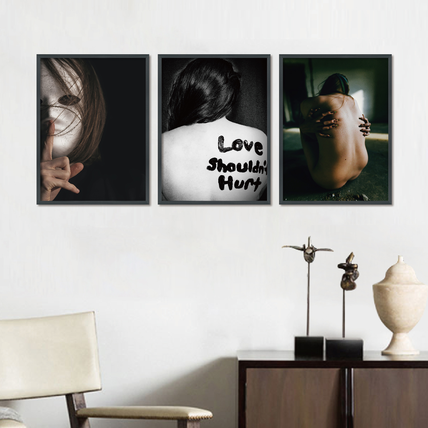 Three Decorative Paintings (Dark Street)